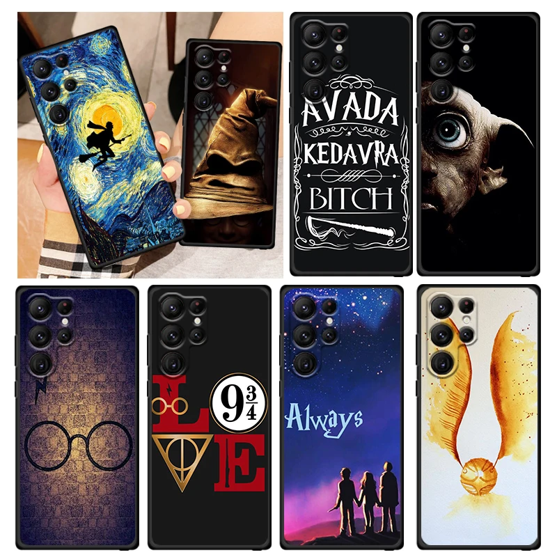 

Art Ring Potters Wand Harries Phone Case For Samsung Galaxy S23 S22 S21 S20 FE S10 S10E S9 Plus Ultra Pro Lite 5G Black FUnda