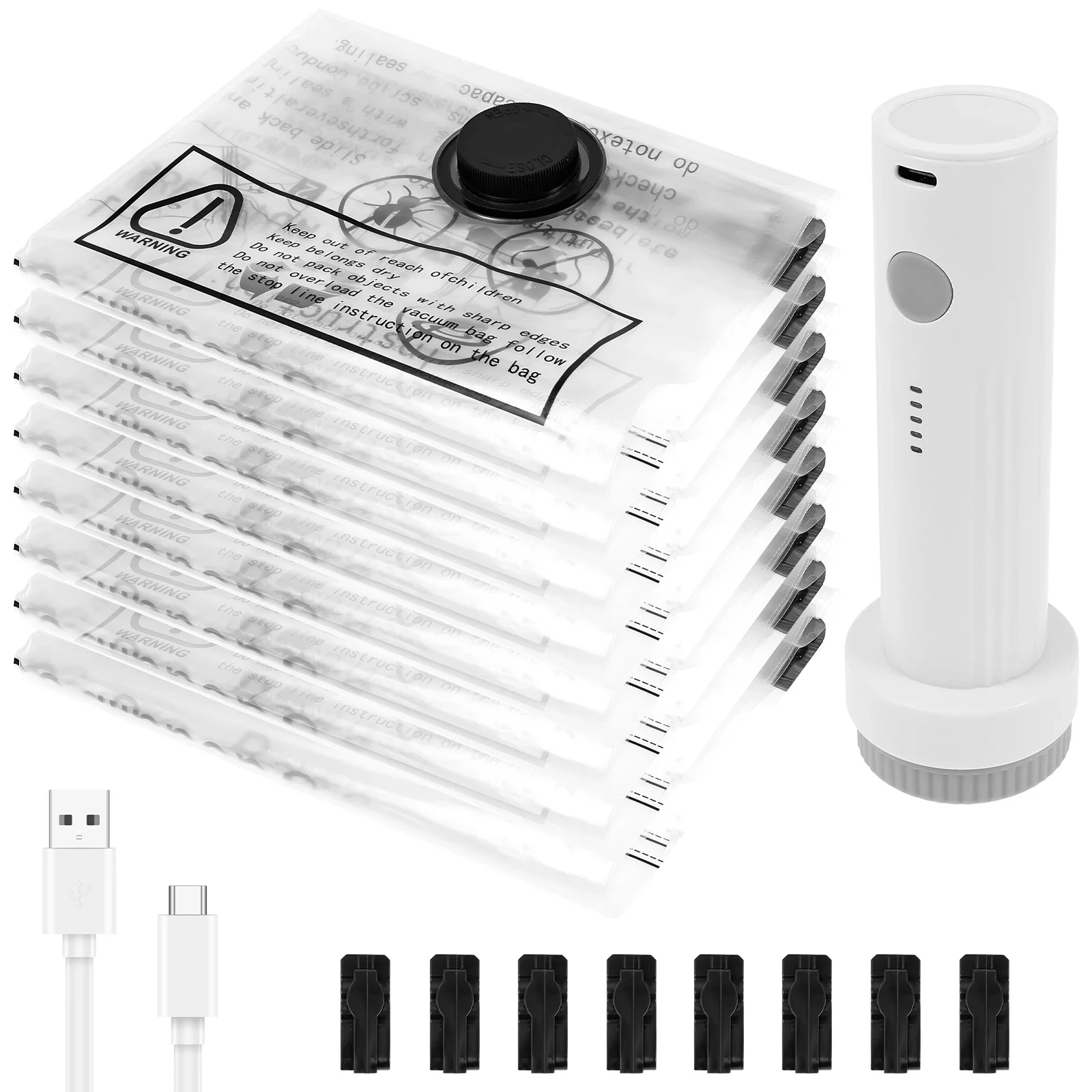 

Набор из 8 вакуумных пакетов для хранения с USB-насосом