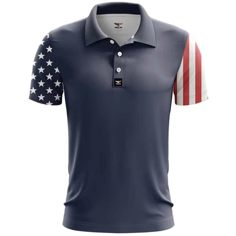 Фото Sports Casual Summer Clothes Polo Shirt For Men 3d Printed Flag Pattern Short Sleeves T Shirt Fitness Oversized Loose Tee Shirts №3