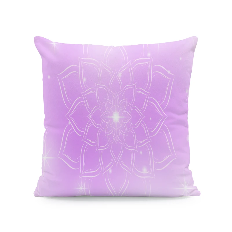 Наволочка с логотипом на заказ игровая светло-голубая Мандала круглым узором