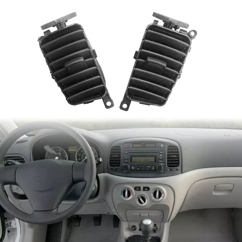 

2Pcs Front Central Dashboard Air Vent Outlet Grill Panel For Hyundai Accent Hatchback 2006 - 2011 974101E000 974201E000