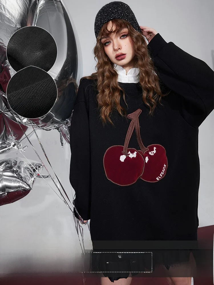 Платье Fairy Pocket Cherry Queen в стиле ретро с длинными рукавами и флисовой подкладкой