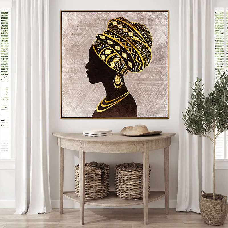 

Retro Art African Woman Portrait Painting Canvas Art Prints And Posters Wall Art Pictures For Living Room Decor Home Decor Mural