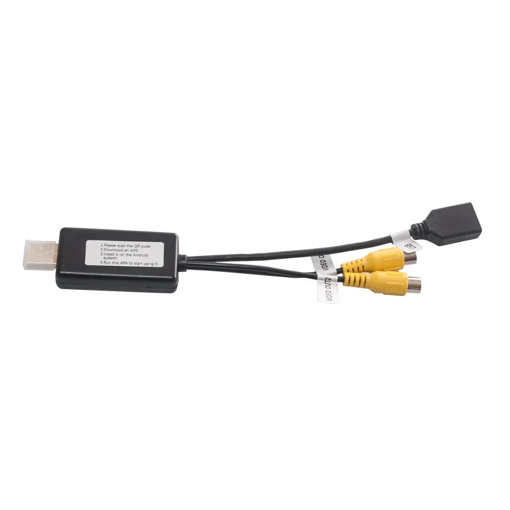 

Адаптер видеовыхода Plug and Play USB-CVBS, 2 выхода CVBS к кабелю RCA, 5 В постоянного тока для мультимедийного плеера Android и ТВ-плеера Android