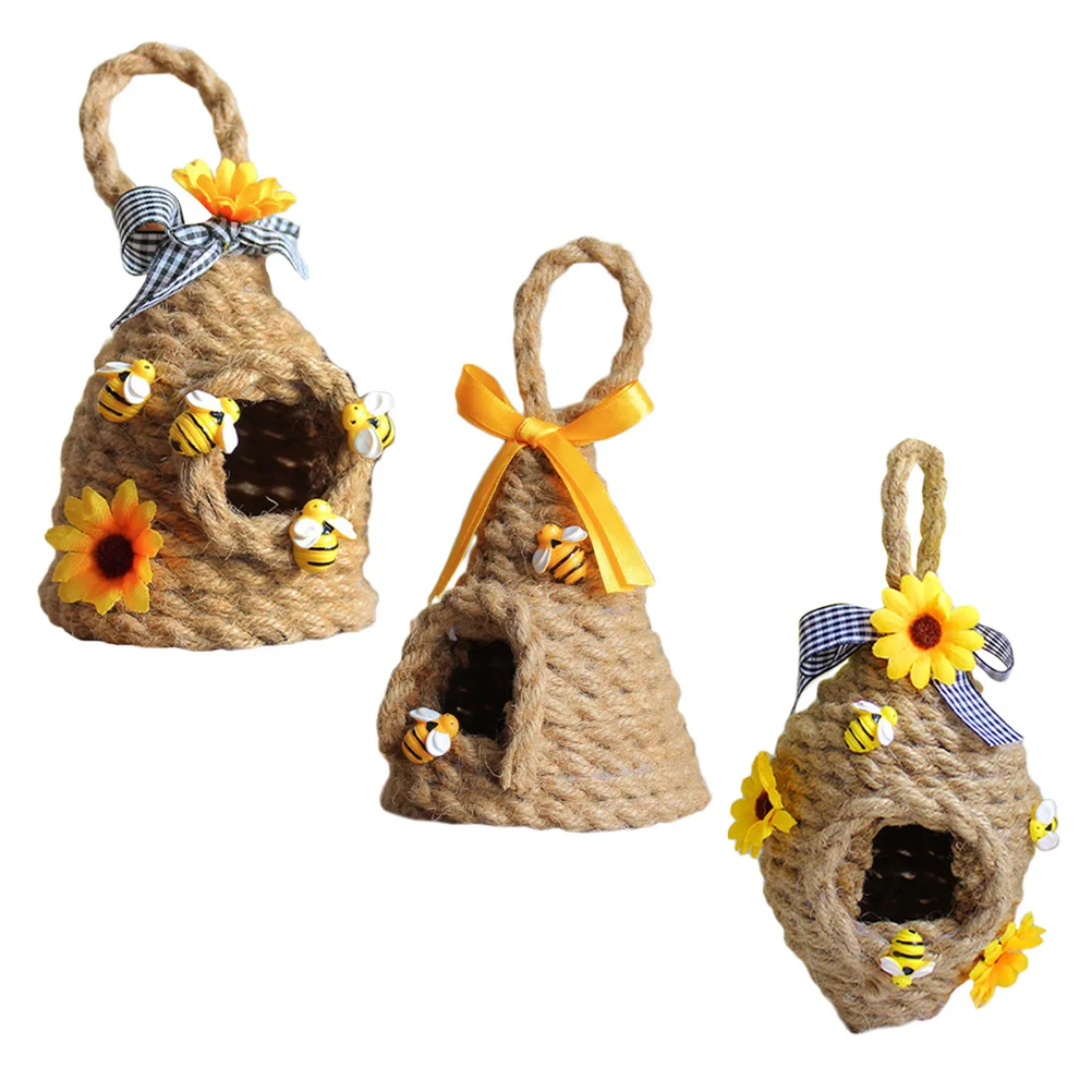 

3Pcs Decorative Honeycomb Ornament Hanging Hive Decor Festival Craft Decor
