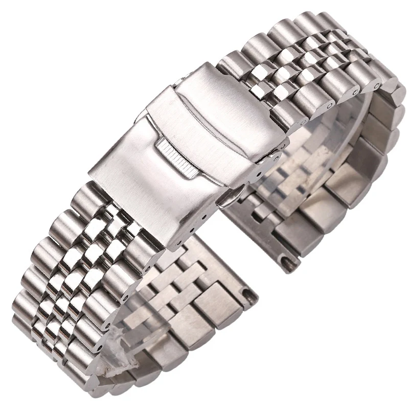 

Stainless Steel Watch Strap Bracelet 18mm 20mm 22mm 24mm Women Men Silver Solid Metal Watchband Accessories