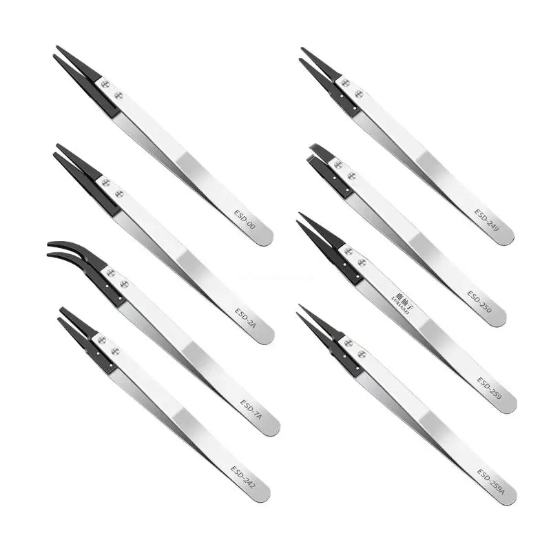

Anti Static Tweezers Stainless Steel Maintenance Repair Tool Anti Static Dropship