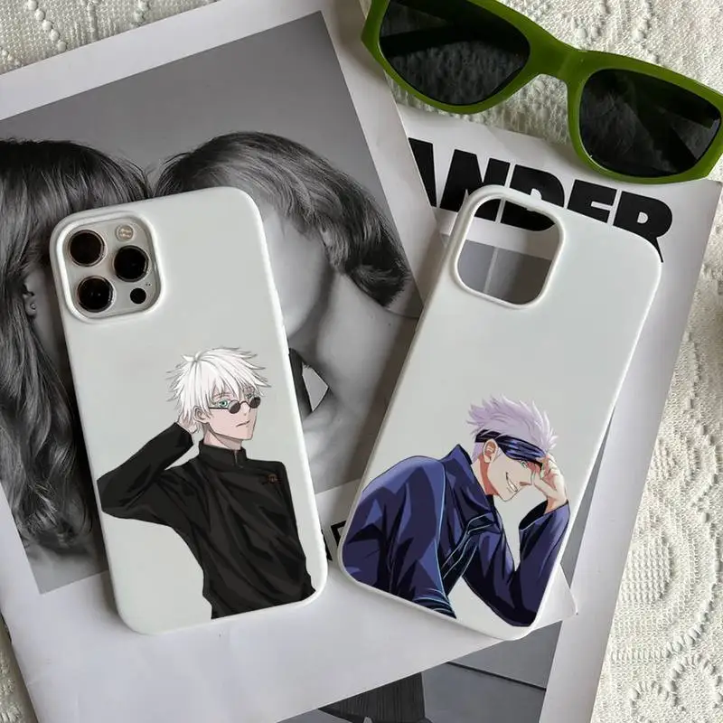 

Jujutsu Kaisen Gojo Satoru Anime manga Phone Case Candy Color for iPhone 6 7 8 11 12 13 s mini pro X XS XR MAX Plus