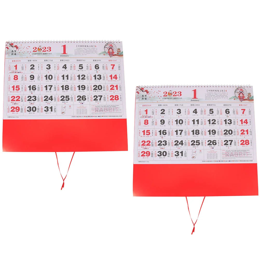 

Календарь, китайский год, стена, лунный кролик, подвесной новый планер, календари, ежедневник, фестиваль, планирование весны 2023, месяц, удача