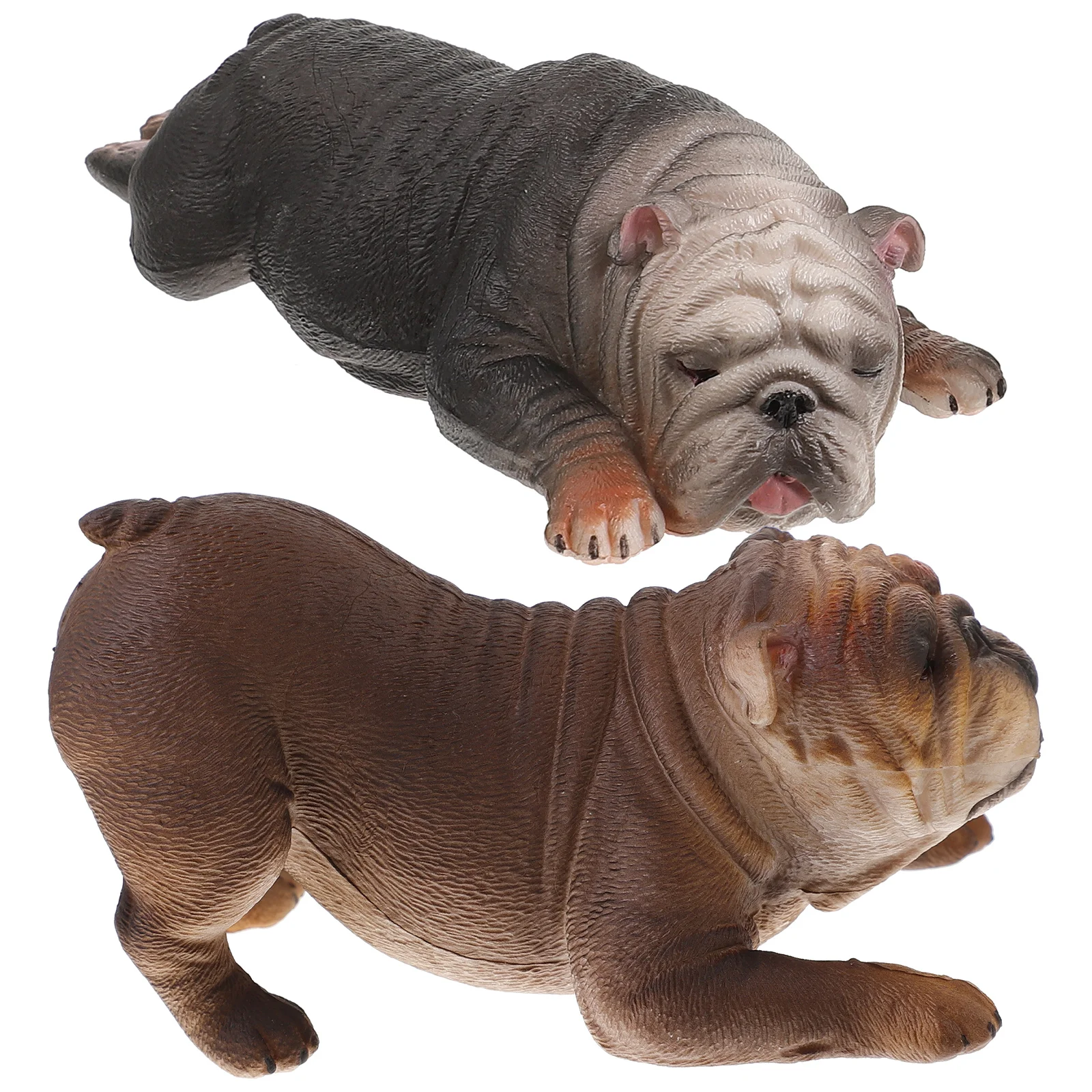 

2 Pcs Dog Figurine Decor Realistic Animal Figure Decor Model Photo Lovely Puppy Simulation