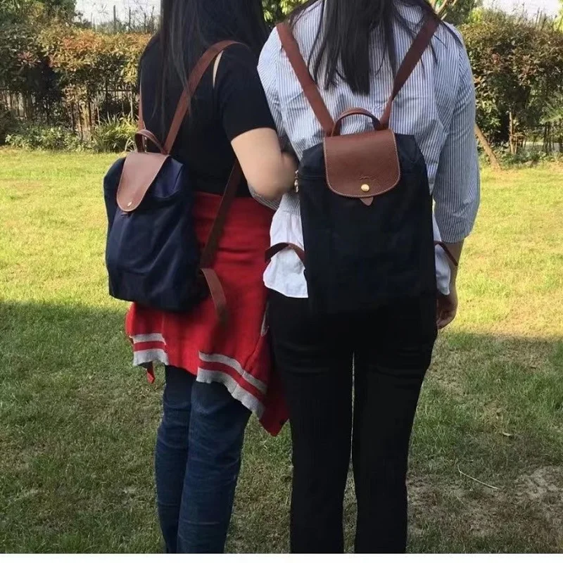 

2023 New Fashion Original Leather Backpack Women's Handbag Travel Nylon Waterproof Bag Embroidery Simple Female Casual Backpacak