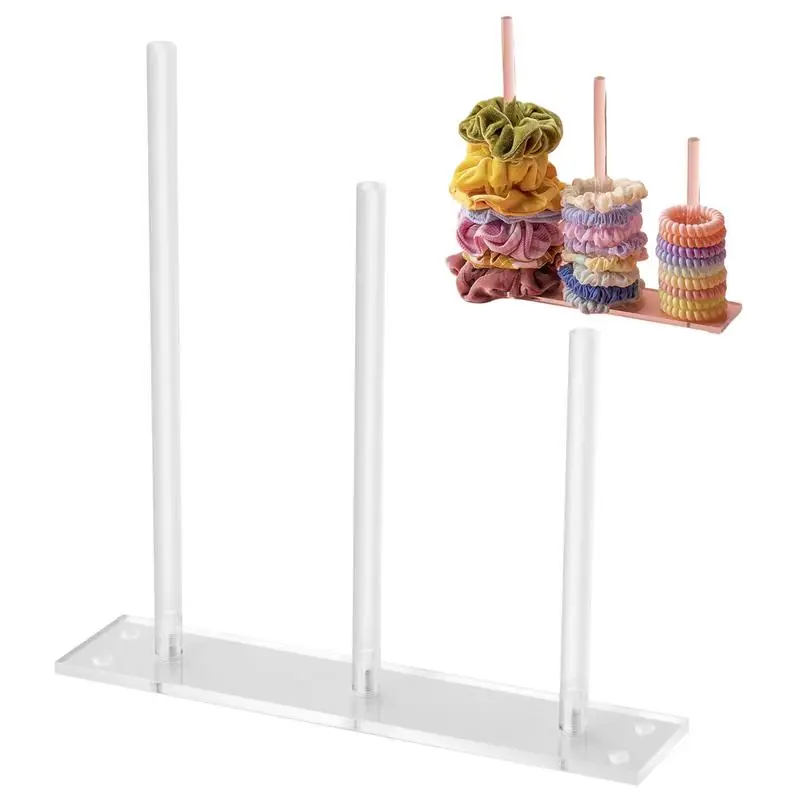 

3 Tier Acrylic Hair Accessories Organizer Scrunchie Holder Stand Headband Storage Rack Hair Tie Display for Girls and Women