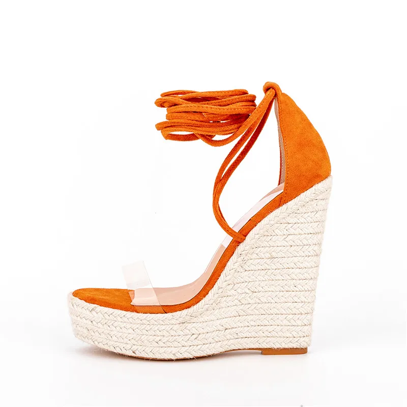 

Thick Bottom Woman Sandals PVC Blue Ankle Strap Mixed Colors Round Toe Party Shoes 2023 Summer Luxury Brand Woman Wedges Shoes