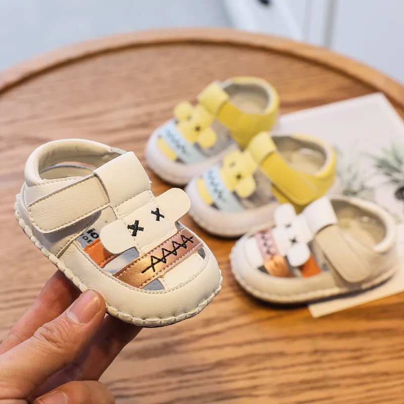 New Baby Boy Girl Shoes Sandals Summer Canvas Anti-Slip Rubber Sole Non-slip Toddler Newborn First Walker Crib