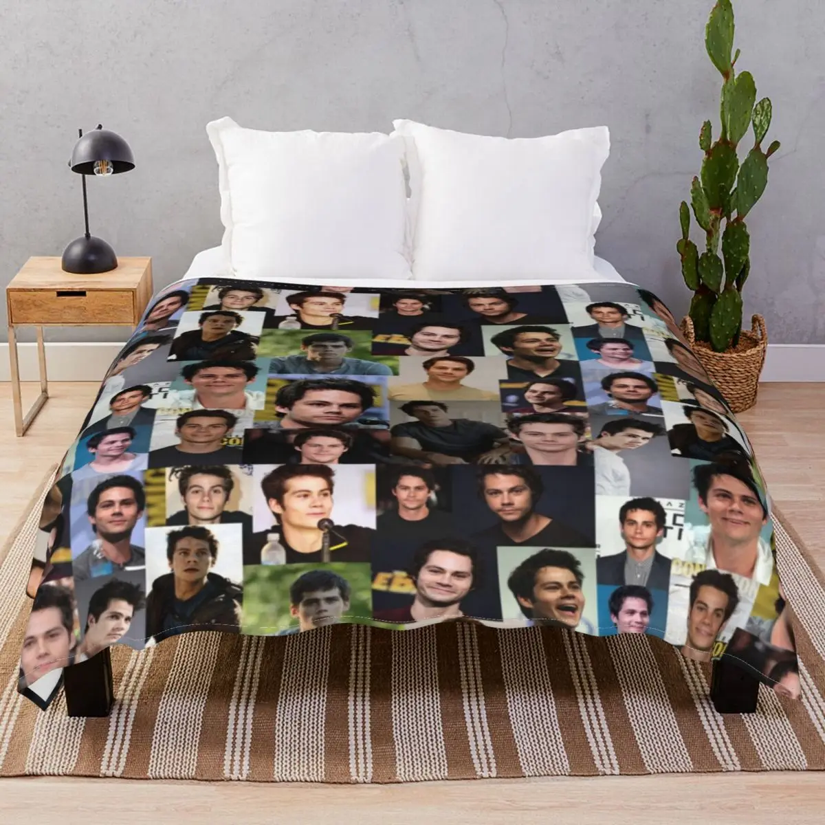 Dylan O'Brien Collage Blanket Flannel All Season Lightweight Thin Throw Blankets for Bedding Home Couch Camp Cinema