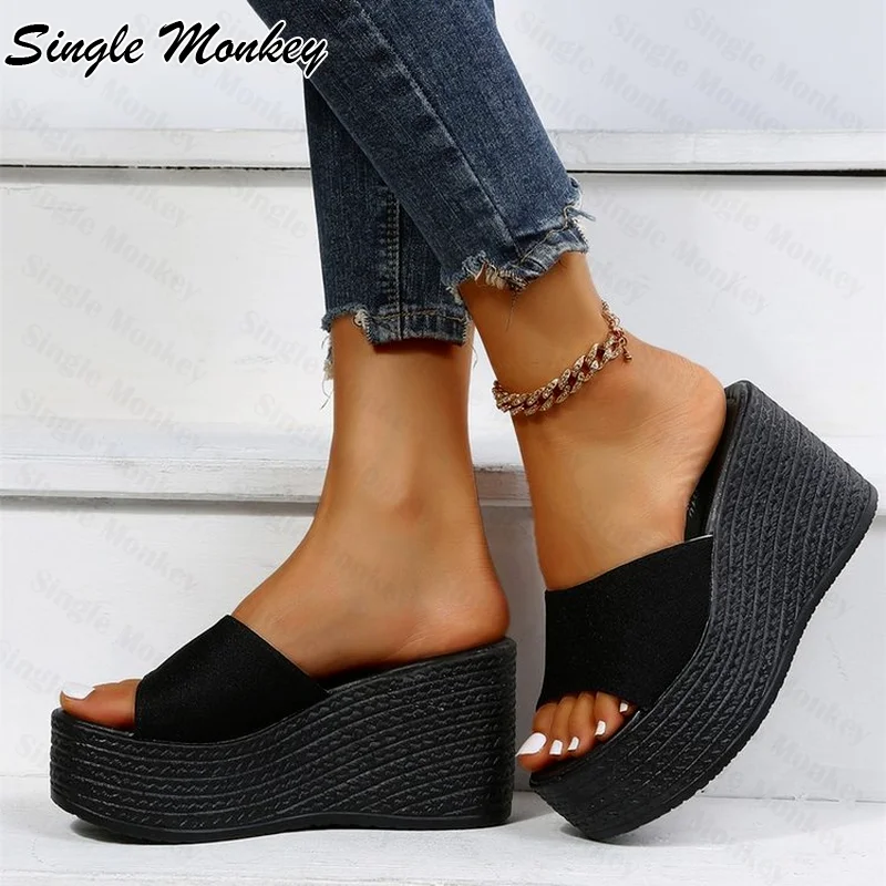 

Women Platform Slippers Summer Fad Wedges Shoes Pumps 2022 New Trend Casual Outdoor Beach Sandals Dress Slides Women Flip-flops