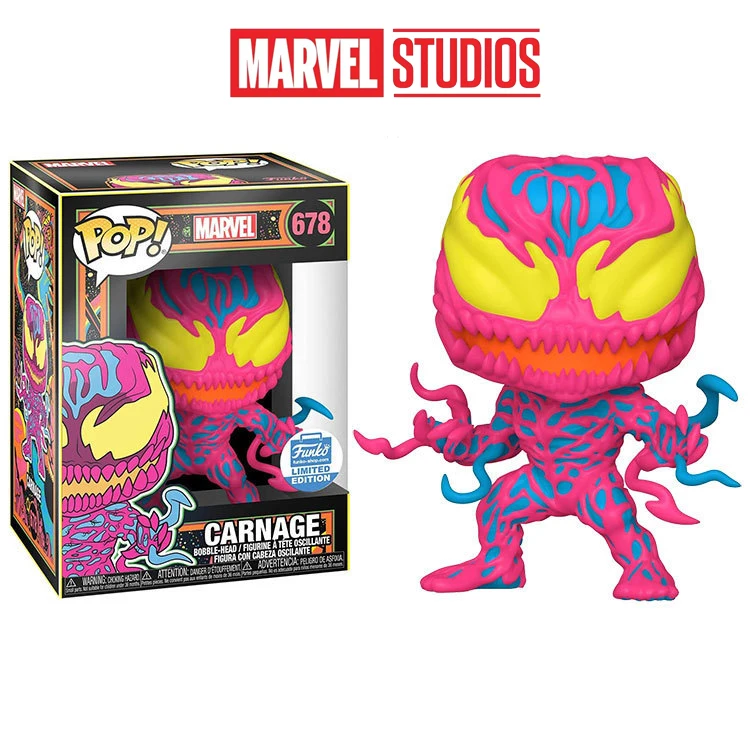 

Marvel Spider Man Carnage Funko Noctilucent Light Static State Model Tabletop Decoration Collectibles Display Pvc In Stock Gifts