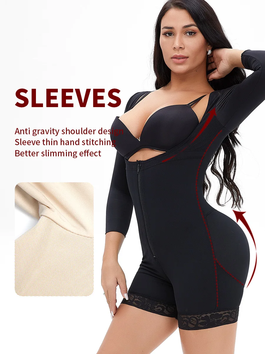 High Compressionl Waist Girdle Breasted Zipper Butt Lifter Shapewear For Women Tummy Control Slimming Full Body Shapewear