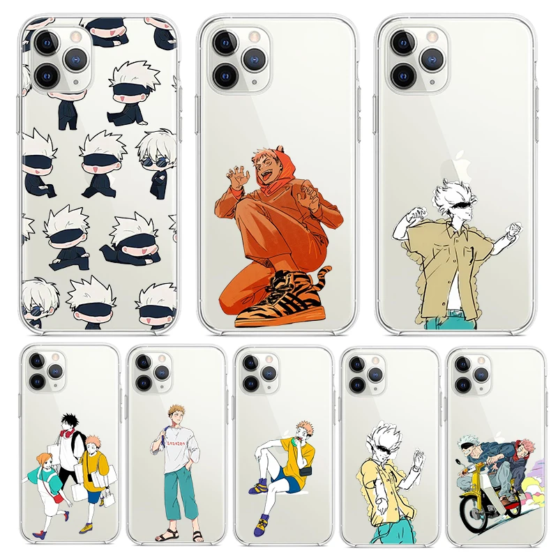 

Jujutsu Kaisen Youth For Apple iPhone 7 8 X XR XS 11 12 13 Pro Max Mini Plus luxury Transparent Non-slip TPU Soft Phone Case