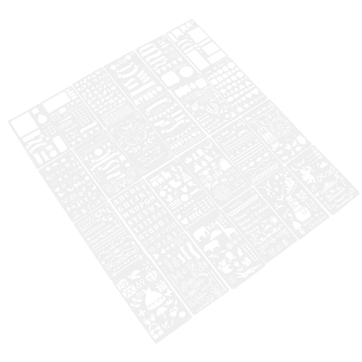 

24pcs Drawing Stencils DIY Hollow Drawing Stencils Templates for Notebook Diary Scrapbook Photo Album DIY