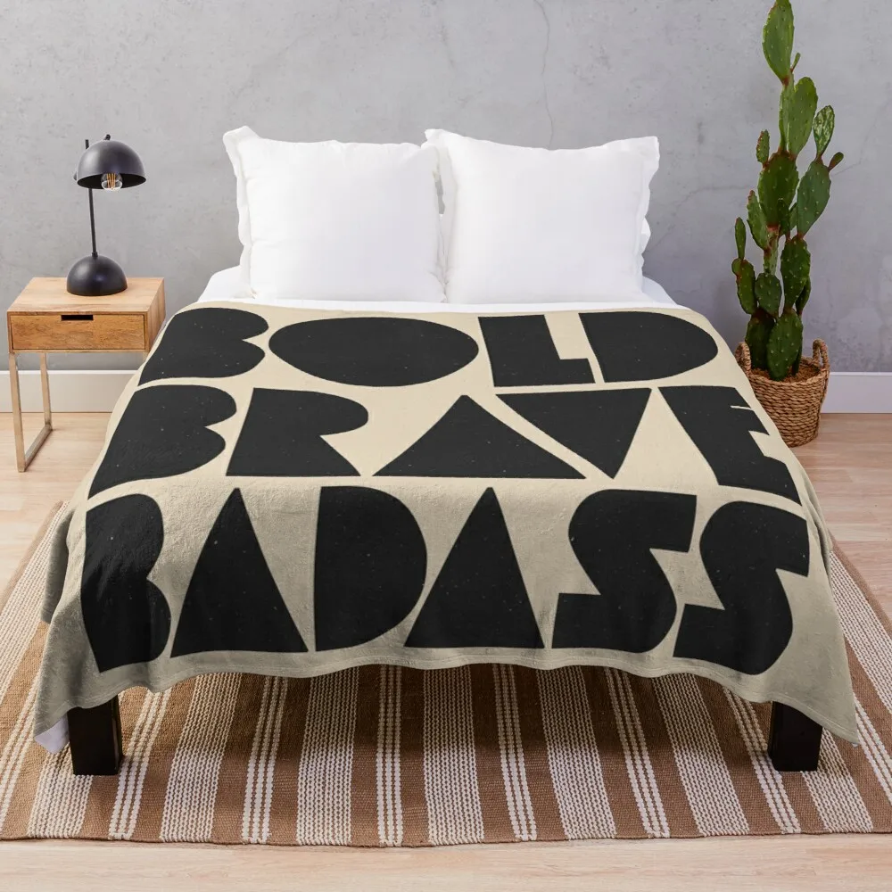 

Bold Brave Badass. Throw Blanket Soft Plaid Vintage Blanket Custom Blankets Luxury Brand Blanket