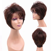 amir synthetic short straight hair wig bob puffy hair wigs for black women ombre brown wigs with bangs wig cosplay