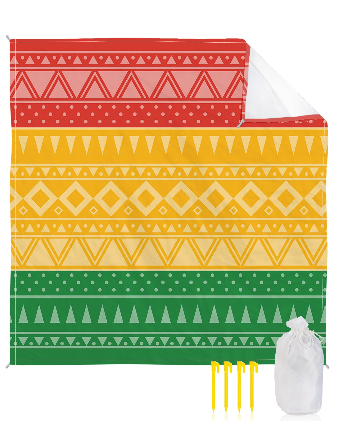 

Ethnic Geometric Figures Waterproof Beach Mat Sand Free Mat Beach Towel Blanket Outdoor Travel Picnic Mat