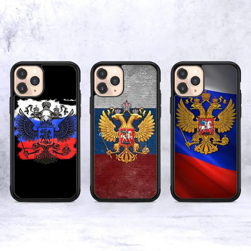 

Russian Flag Phone Case Silicone PC+TPU Case for iPhone 11 12 13 Pro Max 8 7 6 Plus X SE XR Hard Fundas