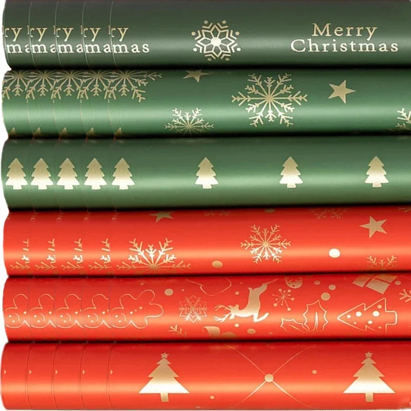 1-20 шт. рождественская крафт-бумага для упаковки елка Санта-Клаус снежинки узоры