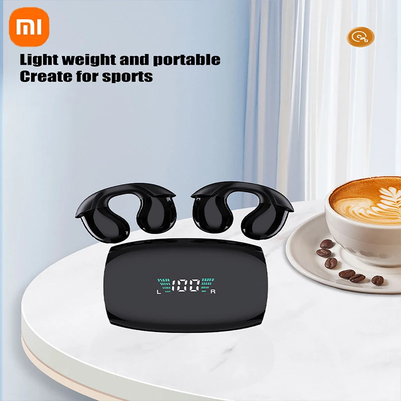 

Bone Conduction Bluetooth 5.3 Headset TWS Headphone Auriculare Earphone Ear-Clip Earhooks Wireless with Mic Sport Game Earbuds