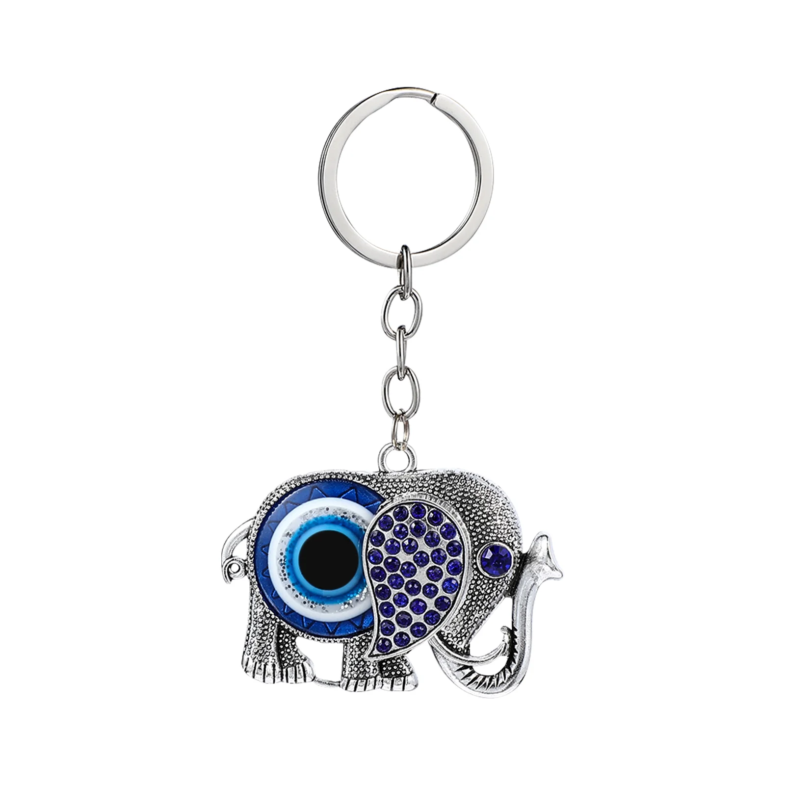 

Keychain Elephant Evil Eye Keywomen Ring Keyring Keychains Car Favors Backpack Turkish Decoration Pendant Chain Keyrings Blue