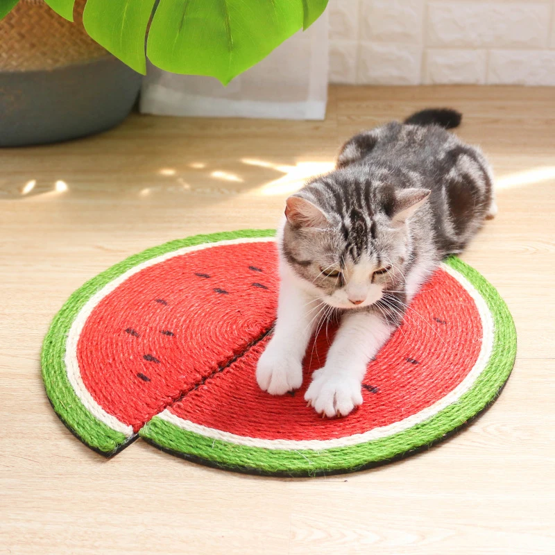 

Brand New Sisal Kitten Cat House Climbing Creative Sisal Watermelon Cat Scratcher Pad Cat Toy Grinding Claw Pet Supplies