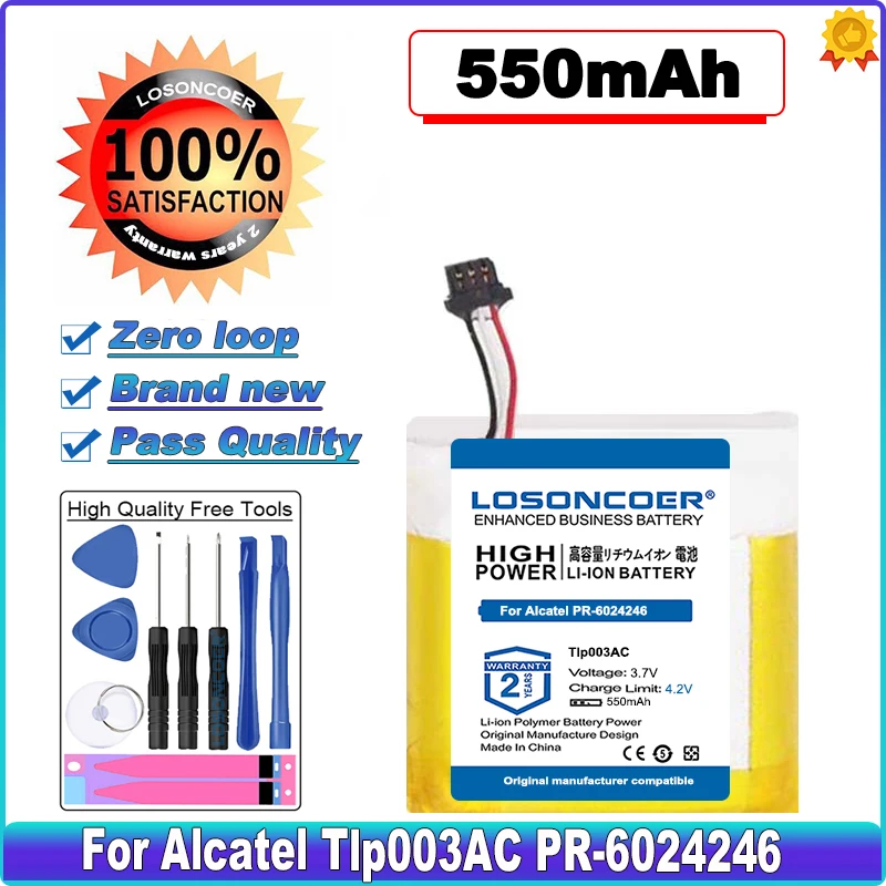 

LOSONCOER аккумулятор большой емкости 550 мач Tlp003AC для Alcatel Tlp003AC PR-6024246 аккумулятор CAC0380001CC