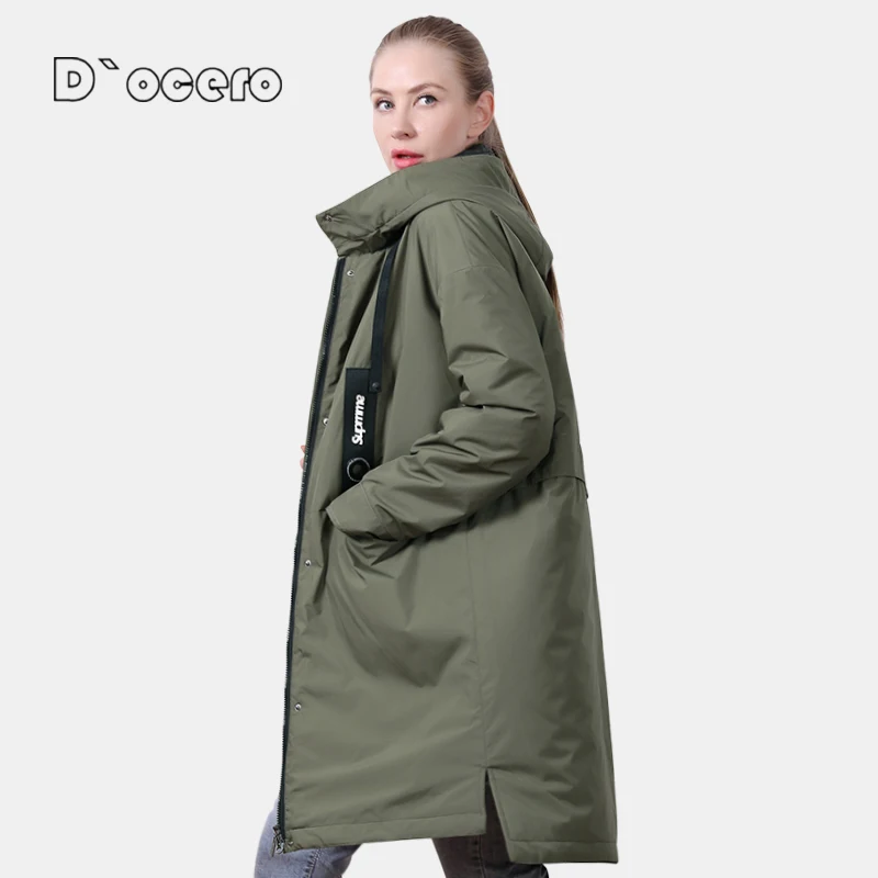 D`OCERO новая куртка оверсайз женская весна мода тонкий хлопок повседневное