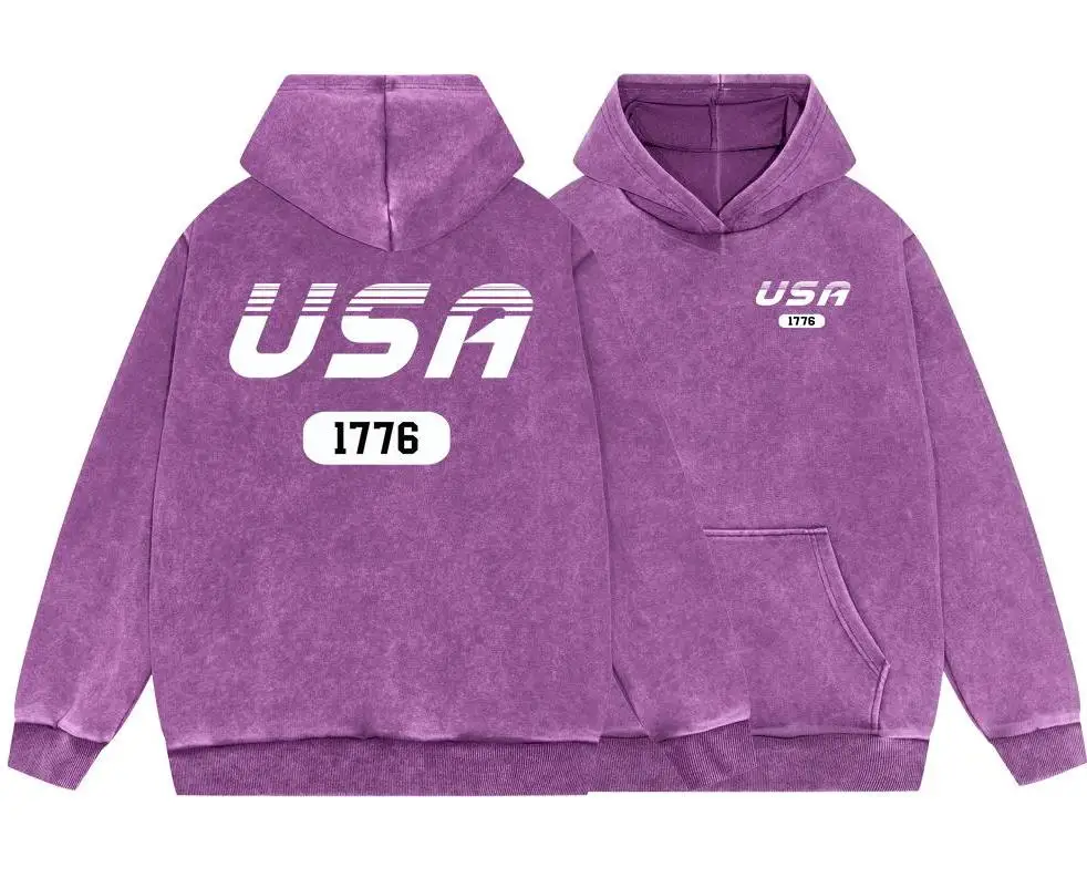 США 1786 мужская винтажная хлопковая толстовка с рисунком шрифтов простая