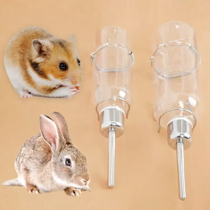

1Pc 180/350ML Stainless Steel Squirrel Rabbit Drinking Waterer Plastic Water Feeder Hamster Chinchilla Drink Water Bottle