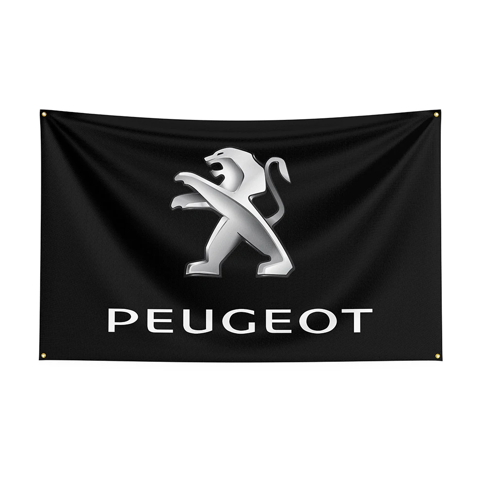 

90x150cm Peugeots Flag Polyester Printed Racing Car Banner For Decor1