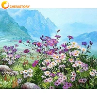 chenistory 60x75cm painting by numbers acrylic paints canvas painting flower scenery number paiting adults diy crafts home decor