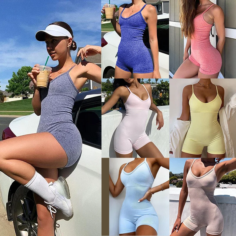 

Fashion Summer Sport Suit Female Yoga Set Tracksuit Ensemble Sportswear Jumpsuits Workout Gym Wear Running Clothes Fitness