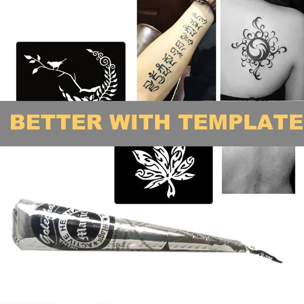 1 шт. водостойкий трафарет для татуировок с черной хной