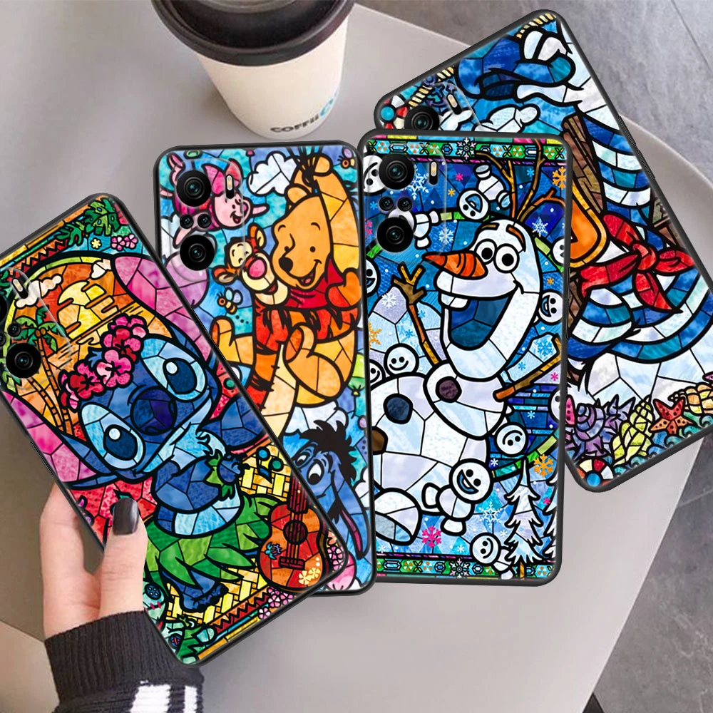 

Cute Stitch Mary Cat Art For Xiaomi Redmi Note 12 11E 11S 11 11T 10 10S 9 9T 9S 8 8T Pro Plus 5G 7 5 Black Phone Case