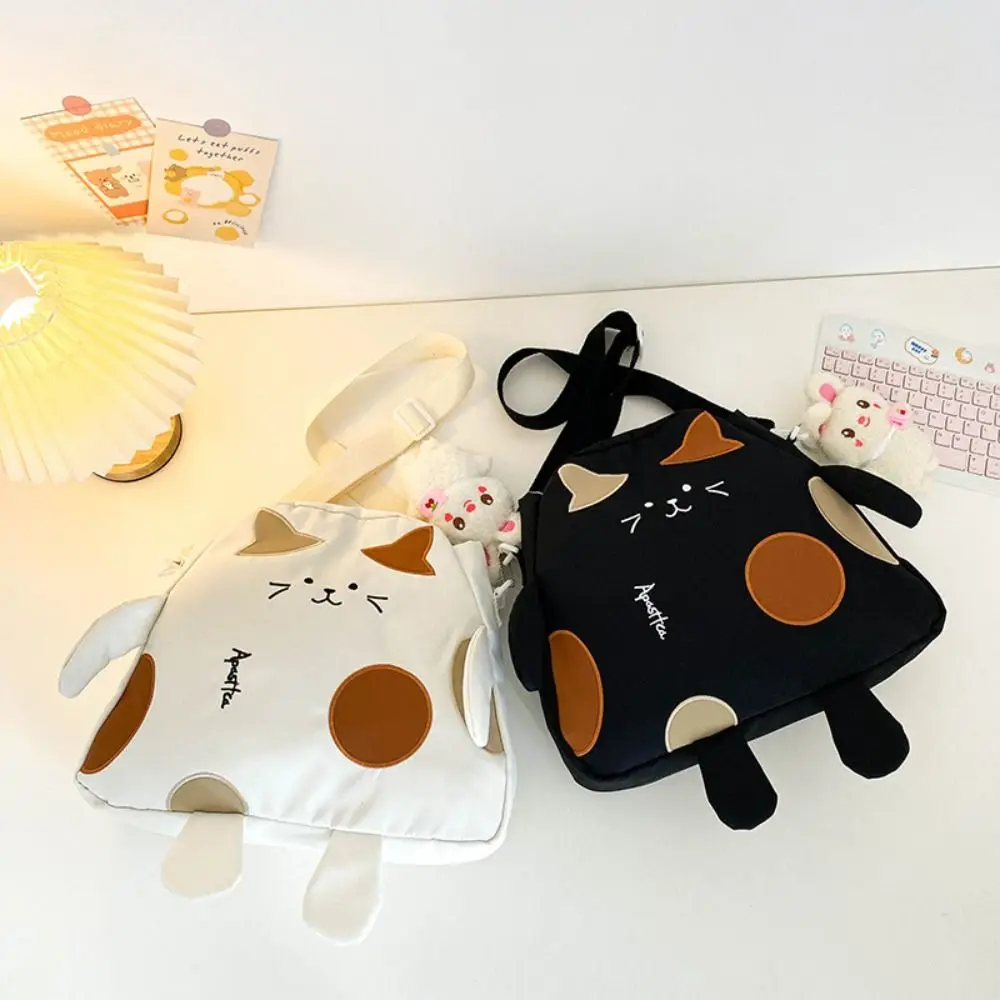 Сумка кросс-боди в форме милого кота нейлоновый мессенджер вместительная