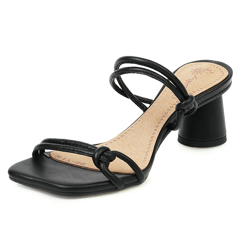 

Шлепанцы женские с круглым носком, сандалии на высоком каблуке, туфли-лодочки, открытый носок, большие размеры 34-43, лето 2022