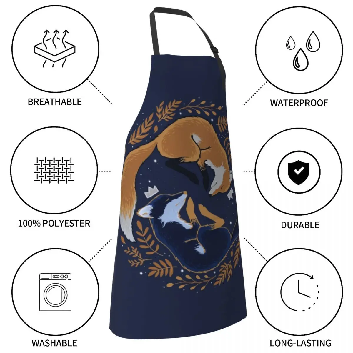 Фартук с ночными лисами костюм Официанта личным логотипом для учеников детского