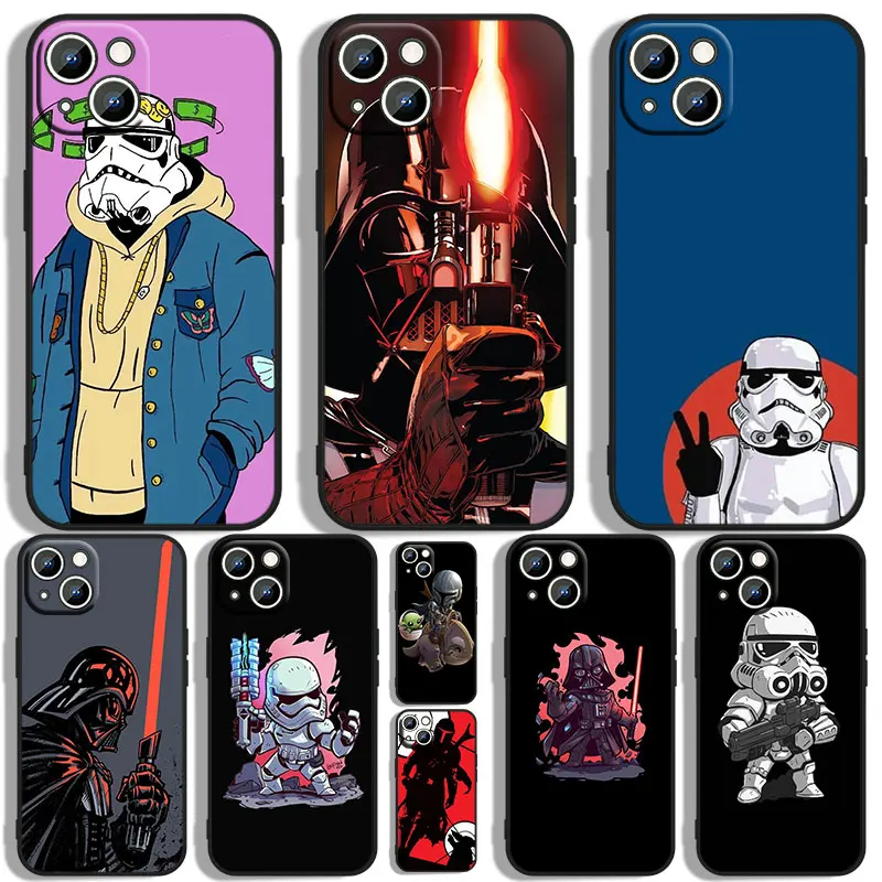 

Star Wars Phone Case For Apple iPhone 11 12 13 14 Max Mini 5 6 7 8 S SE X XR XS Pro Plus Black Funda Cover Soft Back Silicone