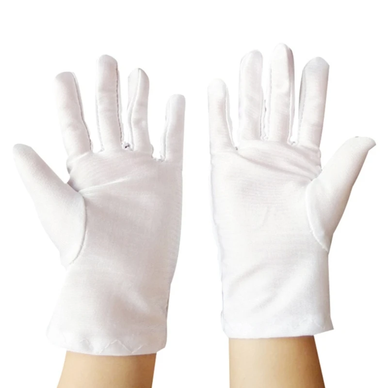 

Kids White Gloves for Primary School Boys and Girls Spandex Elastic White Dancing Gloves for Dress Performance DXAA