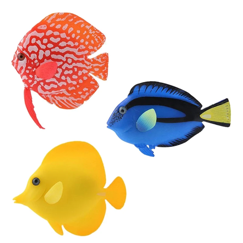 

Artificial Aquarium Fish Silicone Colored Fake Fish Realistic Moving Ornament
