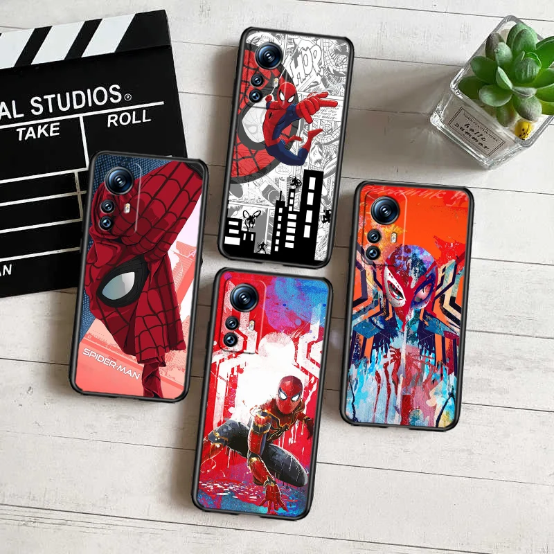 

Marvel Avengers Spider-Man Black Phone Case For Xiaomi Mi 13 12 Lite 12T Pro 12X 12S 11 11T 11i 10T 10 9 Ultra 5G