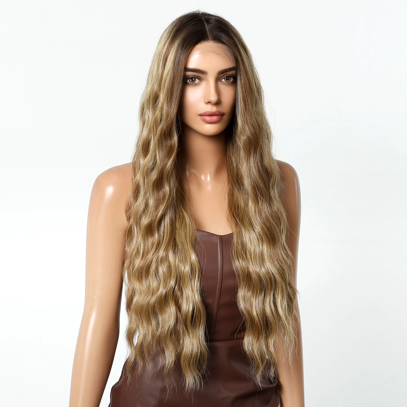 Парики CharmSource со шнуровкой спереди блонд коричневый Синтетические длинные