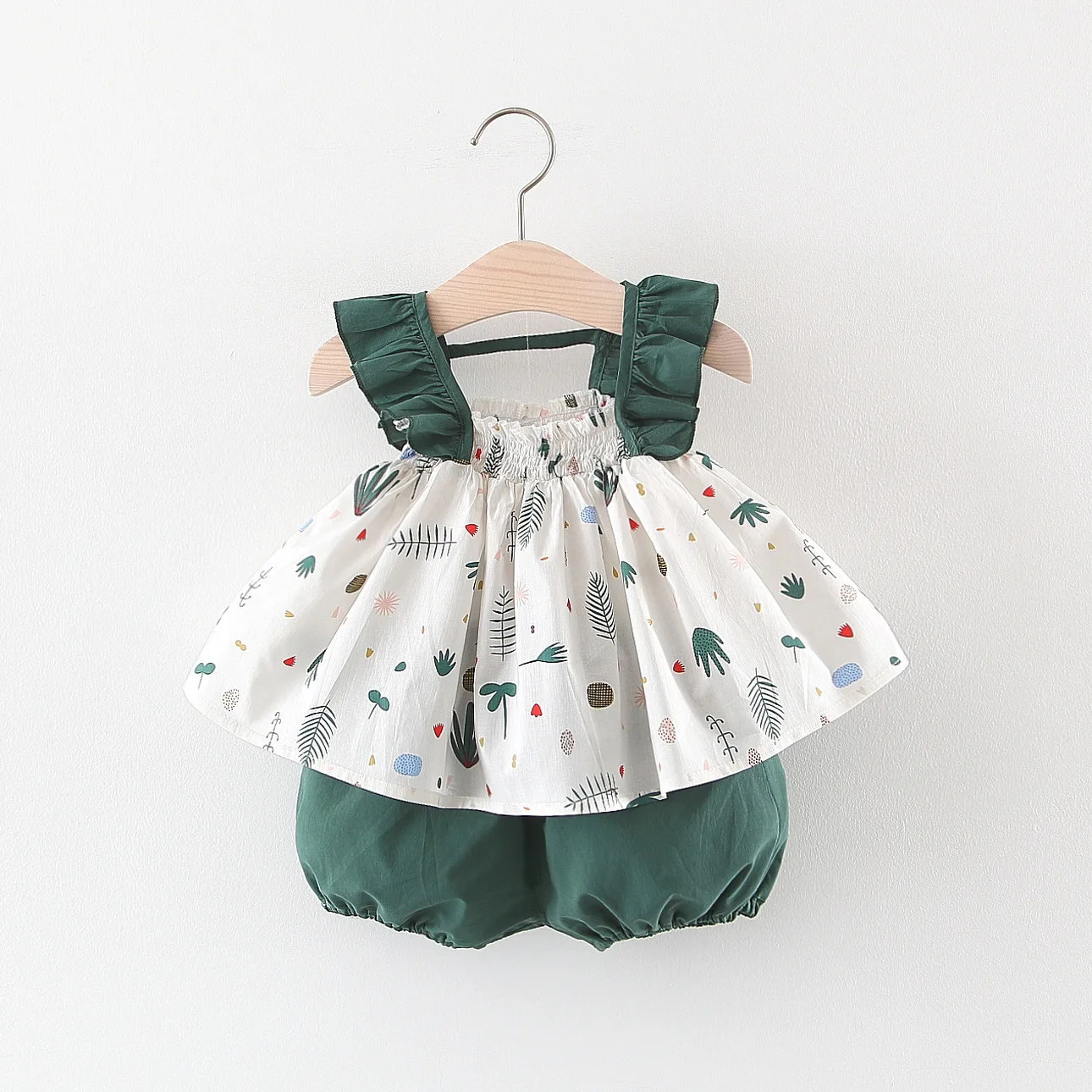 

Toddler Baby Girls Clothes Set Suspenders Dress+Short Pants 2PCS Outfits Summer Infant Printed Cute Clothing Suit